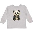 thumbnail image 3 of Inktastic Adorable Panda with Bamboo Illustration Boys or Girls Long Sleeve Toddler T-Shirt, 3 of 5