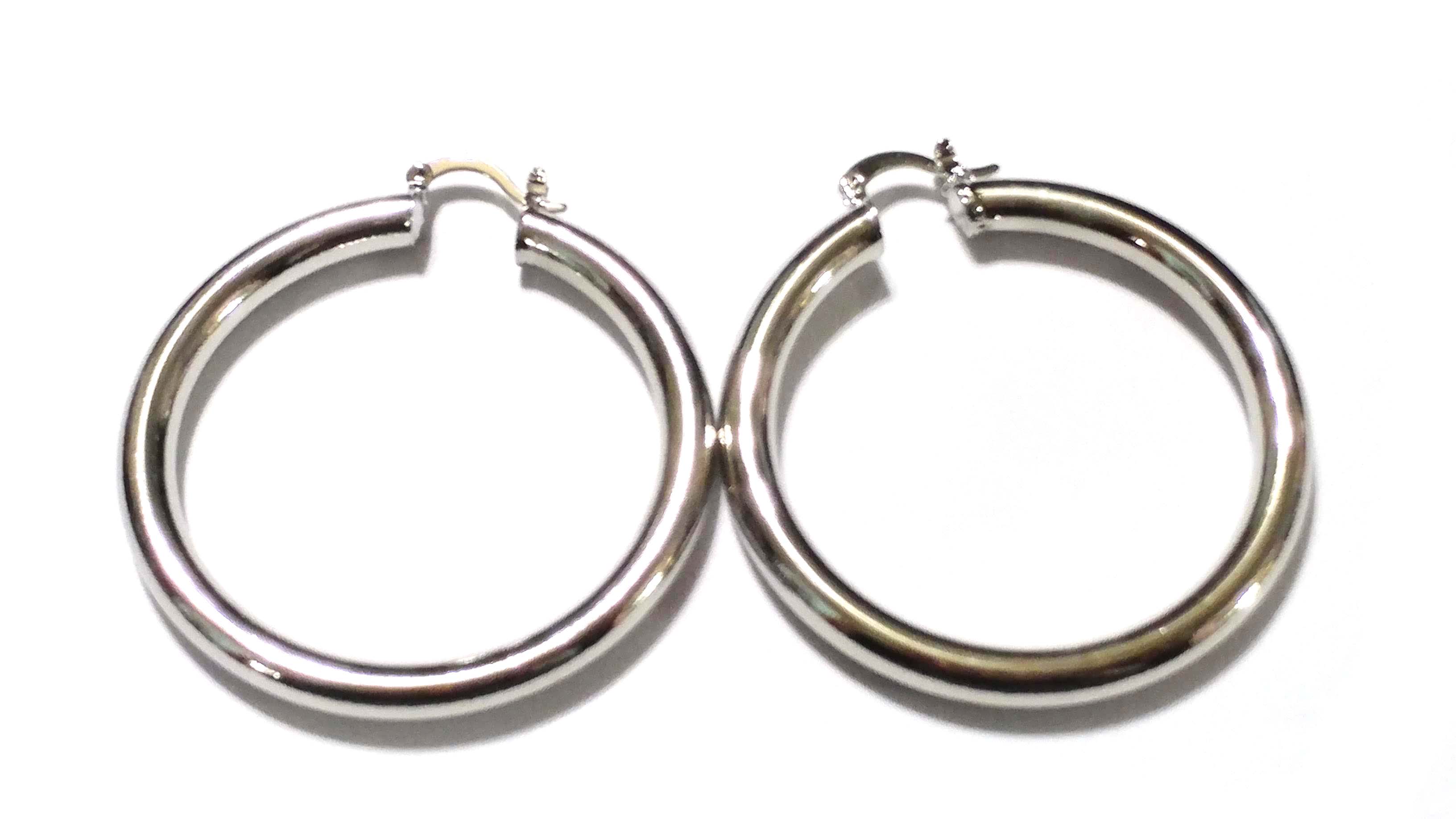 Large 3 inch Hoop Earrings Silver Plated Round Hoop Earrings
