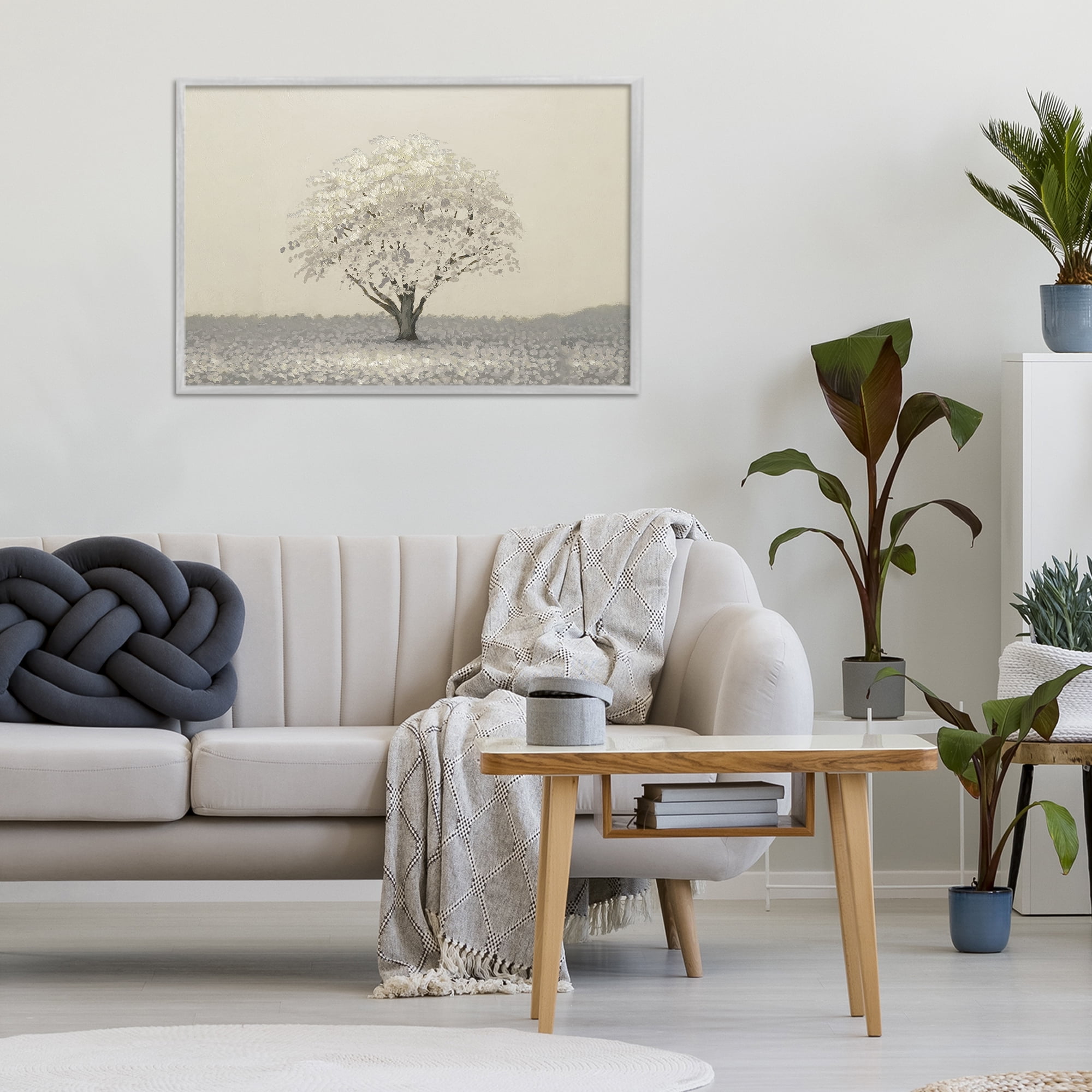 Stupell Industries Neutral Radiance Tree Gray Framed Giclee Art, design by Michael Marcon