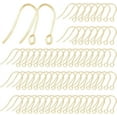 thumbnail image 1 of Juego de 200 ganchos para pendientes de acero inoxidable chapado en oro de 18 quilates, con forma de anzuelo francés y bucle horizontal para bisutería DIY., 1 of 9
