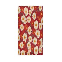 Bath Towel Single-Sided Printed Highly Absorbent Soft Quick Towel for Bathroom Spa Gym & Sports Dasiy in Red