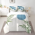 thumbnail image 2 of Homewish Mid Century Geometric 7 Pieces Bedding Comforter Set for Teens Boys Girls,Minimalist Stripes Full Bedding Set Lightweight,Vintage Aesthetic Fitted Sheet Flat Sheet,Lightweight Room Decor, 2 of 8