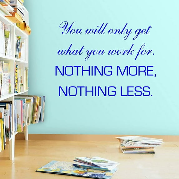 VWAQ You Will Only Get What You Work for Wall Decal Inspirational Office Quote