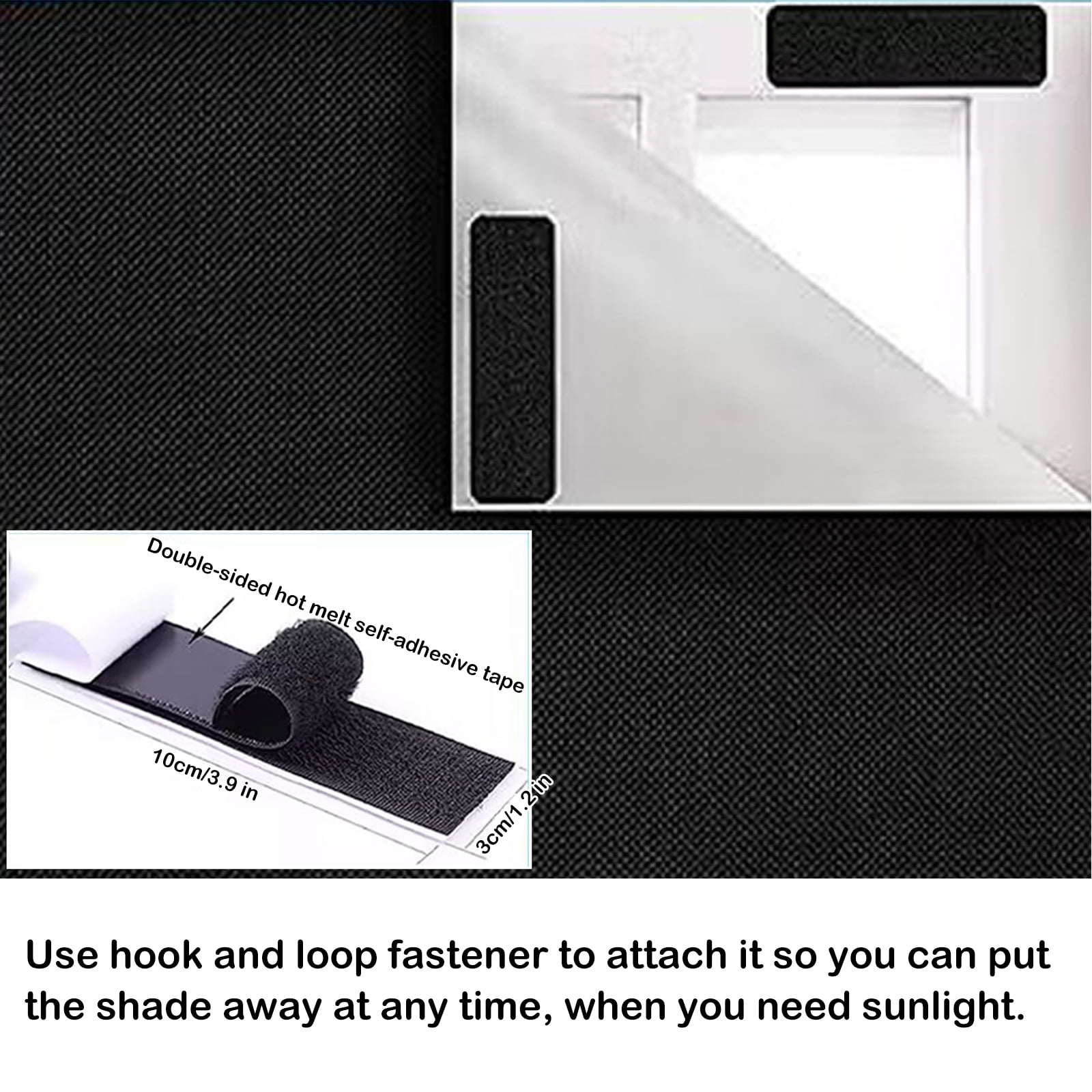 100% Blackout Shades for Bedroom, Portable DIY Window Blinds No Drill Blackout Window Curtains with Magic Tape for Baby Nursery, Travel, Dorm Room