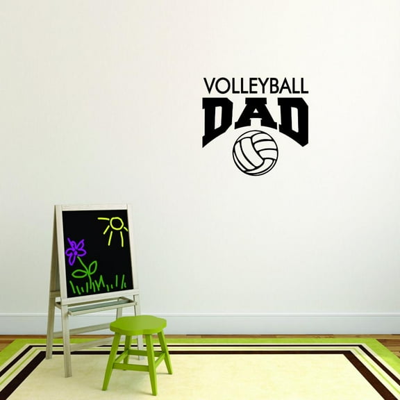 Custom Wall Decal Sticker - Volleyball Dad Sports Father Son Daughter Boy Girl Teen Home Decor Picture Art 16x16 Inches