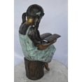 thumbnail image 5 of Nifao Young girl sitting and reading book bronze statue – Home Office Decor Sculpture, 16"L x 12"W x 27"H, 5 of 10