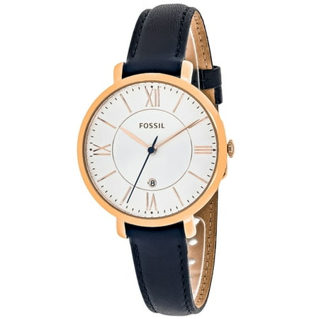 Fossil Set Wrist Watch - Fossil Women's Jacqueline Three-Hand Black Leather Band Watch
