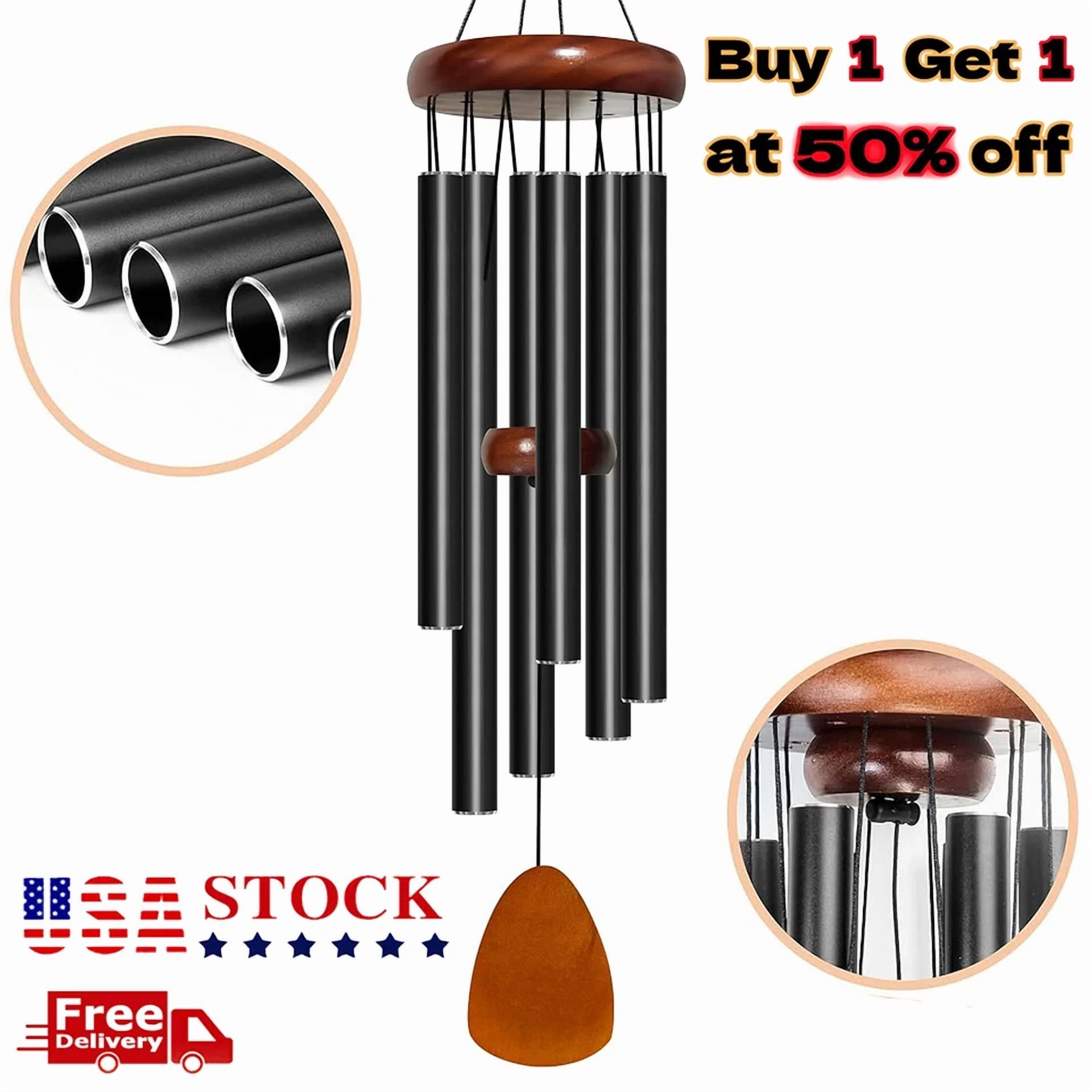 PURELY- Wind Chimes Large Deep Tone Chapel Bells 6 Tubes Outdoor Garden Home Decor Gift