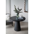 thumbnail image 2 of Cement Round Dining Table with Pedestal Base, Mid Century Coffee Table for Kitchen Dining Room Living Room, 36x36x30", Black, 2 of 9