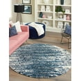 thumbnail image 3 of Unique Loom Serenity Shag Collection Area Rug - Vigie (7' Round Blue/Ivory), 3 of 9