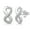Silver, variant on 925 Sterling Silver White CZ Stud Infinity Women Stud Earrings Color: Silver