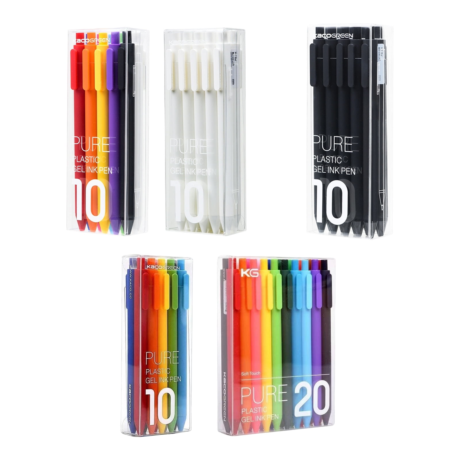 10/20Pcs Retractable Gel Pen Quick Drying Gel Inks Pens 0.5MM Point for Writing Note Taking Journaling Sketching