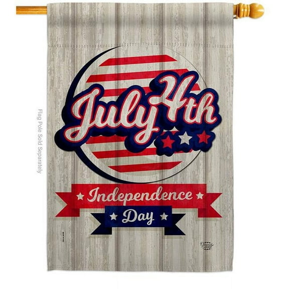 Ornament Collection H192633-BO 28 x 40 in. Independence Freedom American Fourth of July Vertical House Flag with Double-Sided Decorative Banner Garden Yard Gift