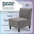 thumbnail image 5 of Serta Copenhagen Tufted Slipper Chair, Polyester Woven Fabric, Sinuous Spring Cushion Seat Gray, 5 of 10