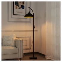 68.3" Arched Floor Lamp, Black Metal