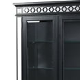 thumbnail image 3 of Benjara Curio with Geometric Motif and Sunburst Pattern, Gray, 3 of 5
