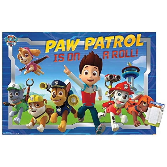 Póster de Pared Nickelodeon Paw Patrol-Crew de Trends International, 22.375 x 34, Póster y Montaje Incluido