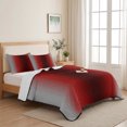 thumbnail image 5 of Twin XL Quilt Set 68''x98'', Dark Red Grey Black Ombre Lightweight Bedspread Coverlet Set with 2 Pillow Shams, Farmhouse Gradient Minimalist Breathable All Season Quilt Bedding for Dorm/Guest Room, 5 of 9