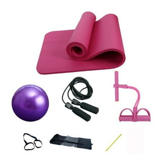 AJIEVWU Yoga Beginners Kit Yoga Blocks 2 Pack Yoga Strap Yoga Ball Yoga Mat  with Carrying Strap Net Bag Sports Cooling Towel,Yoga Mat Kits and Sets