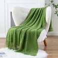thumbnail image 6 of Green Throw Blanket for Living Room,Textured Green Blanket for Sofa,Spring Blanket,50"x60", 6 of 9