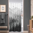 thumbnail image 3 of Black and White Misty Forest Shower Curtain Set Grey Gray Ombre Waterproof Fabric Shower Curtains Nature Tree Mountain Decorative Bathroom Bath Curtain Without Hook (Black, 36 × 72), 3 of 5