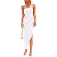thumbnail image 1 of Vestido PRETTYGARDEN 2025 Largo Blanco Sin Tirantes con Volantes Talla L, 1 of 8