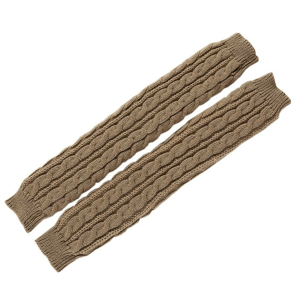 Kripyery 1 Pair Women Arm Warmer Thumbhole Elbow Length Stretchy Knitted Arm Sleeves Keep Warm Solid Color Fingerless Arm Gloves Woolen Yarn Gloves Women Accessories