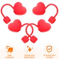 thumbnail image 3 of GOOHOCHY 4 piezas lindas gorras de paja con forma de corazón de San Valentín cubiertas de paja enchufes de paja, 3 of 8