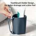 thumbnail image 4 of Lshylf Plastic Mouthwash Cup With Toothbrush Holder Slot Multicolor Portable Bathroom Rinse Cup Handle Mug,Blue,3.94*3.15 in, 4 of 8
