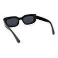thumbnail image 4 of Womens Mod Rectangle Subtle Weave Pattern Arm Sunglasses All Black, 4 of 4