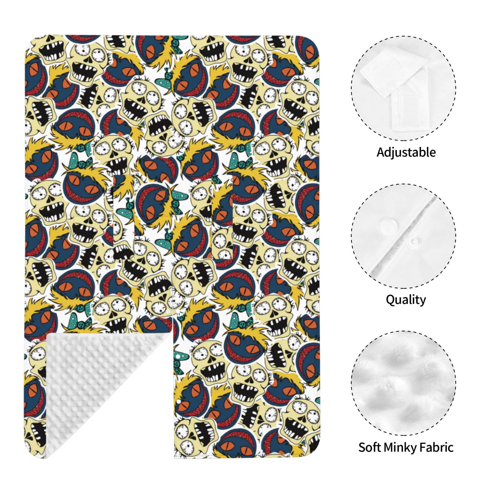 Naloa Happy Skeleton Baby Car Seat Cover, Breathable Baby Carrier Cover, Multiuse Baby Carrier Cover & Nursing Breastfeeding Cover