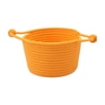 thumbnail image 2 of Dongrere Woven Round Storage Basket with Handles, Desktop Small Bin, Storage Organizer for Bathroom Living Room Bedroom Use, 6.6x4.7 Inch, Orange, 2 of 6