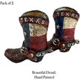 thumbnail image 4 of Urbalabs Western Cowboy Boot Texas Flag Toothpick Holder Vase Distressed Decorative Cowboy Boots with Spurs Home Office Rustic Decor Country Living Pen Holder for Desk, 4 of 7