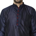 thumbnail image 6 of SKAVIJ Mens Art Silk Embroidered Kurta Pyjama Set Traditional Wear Blue L, 6 of 6