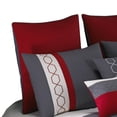 thumbnail image 3 of Benjara 8 Piece King Comforter Set with Printed Trellis Pattern- Red, 3 of 7
