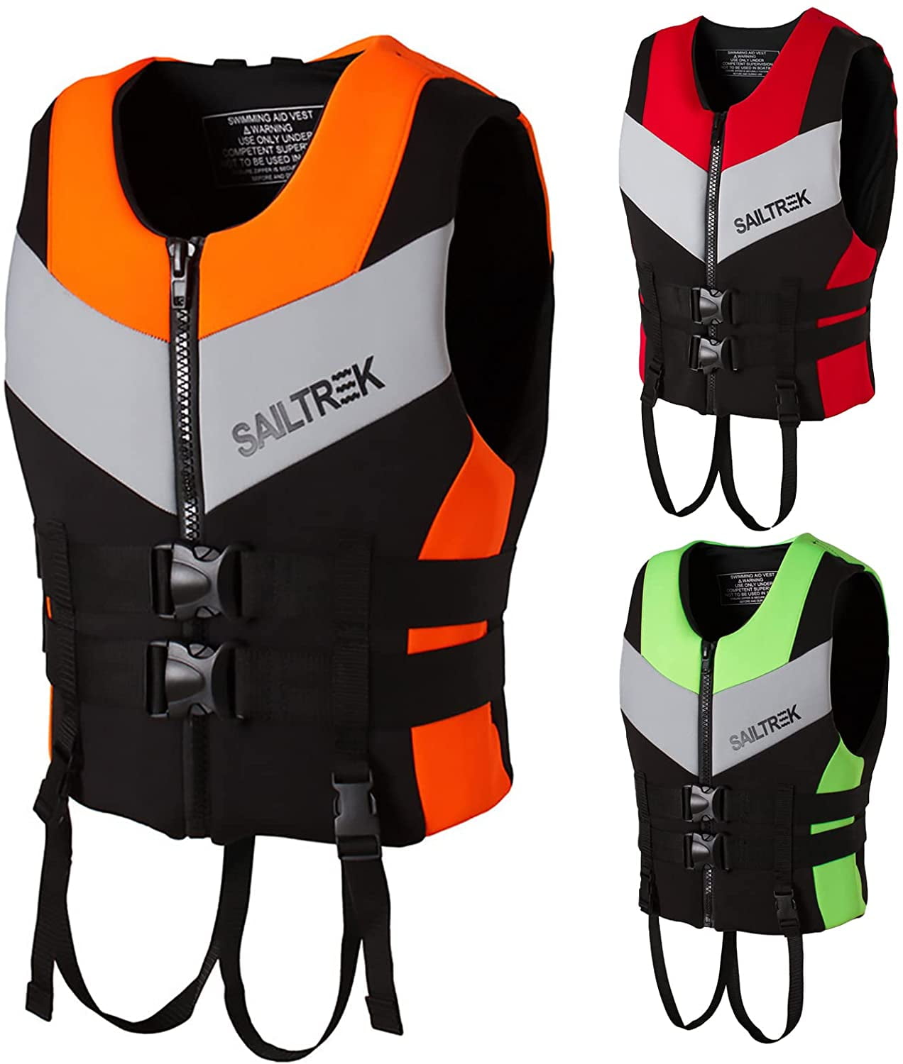 Gilet De Sauvetage Adulte En Néoprène - Taille M Pour 58-70 Kg - Flottabilité Intégrée, Boucles Réglables - Pour Kayak, Paddle, Natation - Rouge
