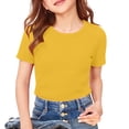 thumbnail image 4 of UAYOTSE Girls Shirts Cotton Short Sleeve Shirts for Girls Kids T-Shirts Tees Summer Tops,Sizes 13-14 Years, 4 of 4