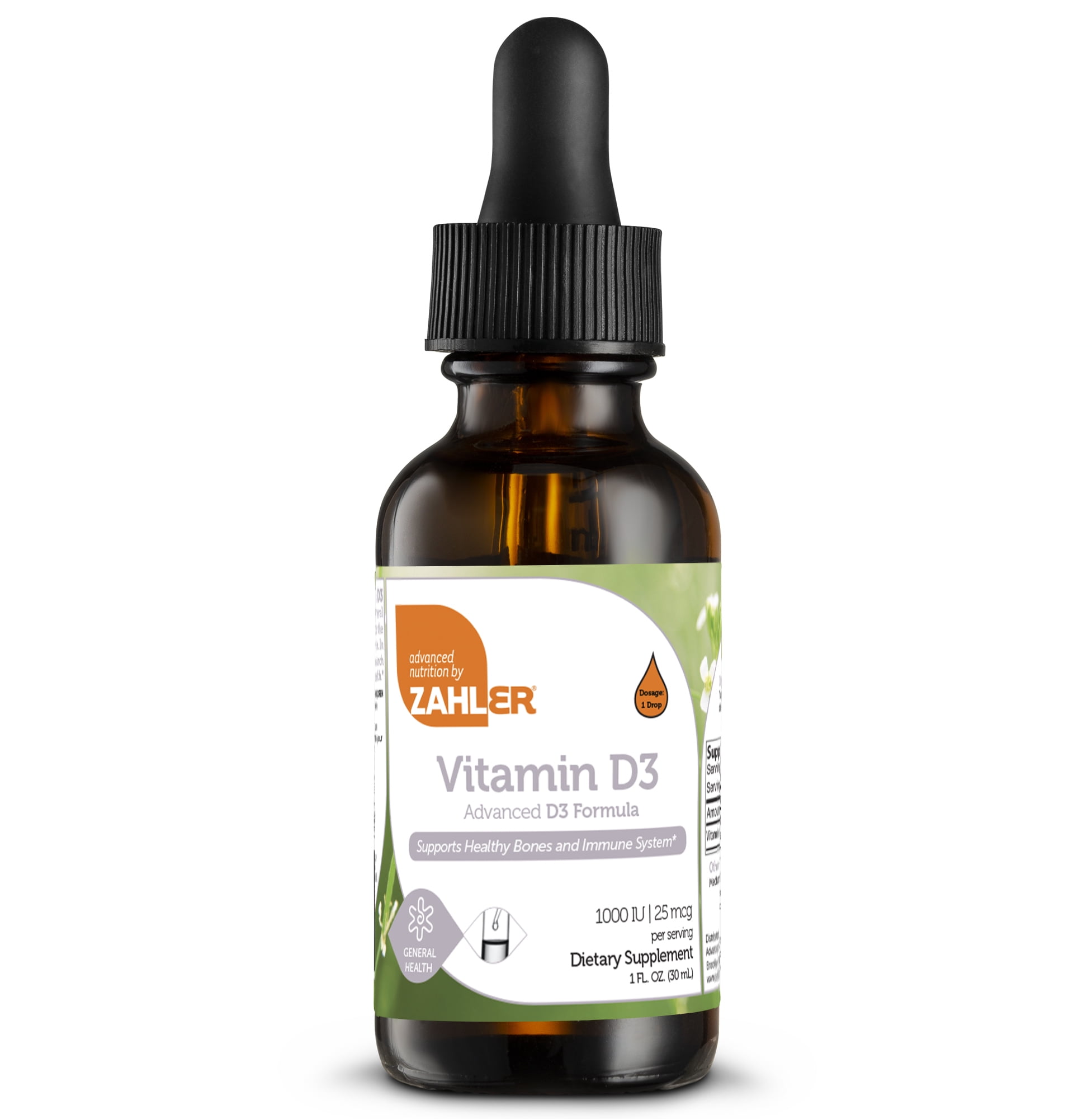Vitamin D3, Advanced D3 Formula, 25mcg (1,000 IU), 1 fl oz (30 ml), Zahler