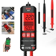 A1 Fully Automatic Anti-Burn Intelligent Digital Multimeter, Auto Senses The Zero and Fire Wires Fast Accurately Measures Voltage, Current, Conductor On/Off, Color Ring Resistance