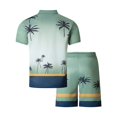 thumbnail image 6 of Mens Beach Vacation Outfit Set Short Sleeve Quarter Zip Polo Shirt and Shorts 2 Piece Matching Set Short Sets for Men, 6 of 6