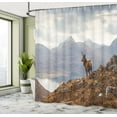 thumbnail image 5 of Ambesonne Deer Shower Curtain, Western Ross Mountain View, 69"Wx75"L, Brown White, 5 of 5