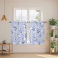 thumbnail image 2 of Easter Bunny Kitchen Curtains 45 Inch Length, Spring Purple Flower Rustic Rabbit Blue Tiers Curtains for Bathroom Bedroom Cafe, Light Filtering Small Window Treatment Short Drapes 2 Panels 42"Wx45"L, 2 of 8