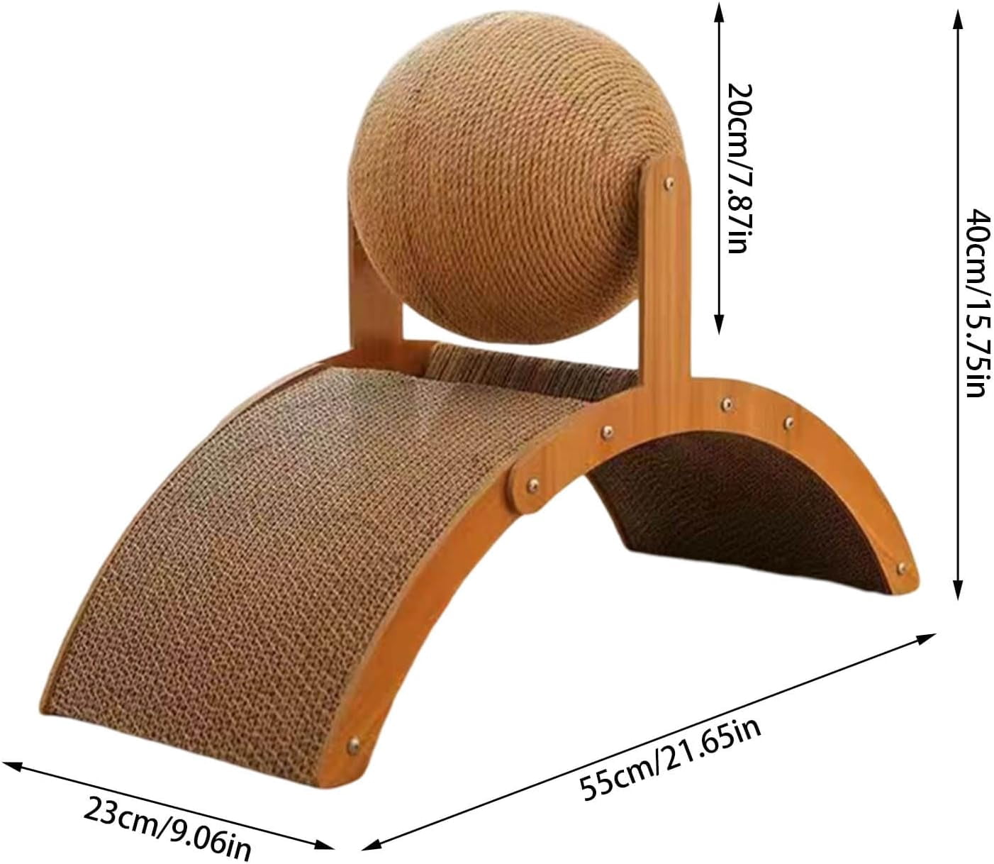 Cat Scratching Pads, Scratch Cat Toys for Indoor Cats, Sisal Scratchers Board with Ball, Ferris Wheel Design for Cats Playing, Scratching Posts Toy for Kittens Rabbits Small Pets (Brown-A, M)