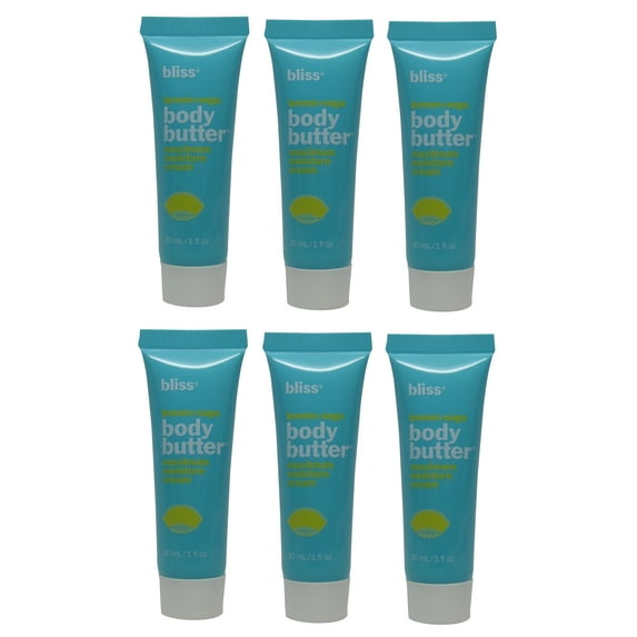 Bliss Lemon & Sage Body Butter (Lotion) Lot of 6 Each 1 Oz Bottles, Total of 6 Oz