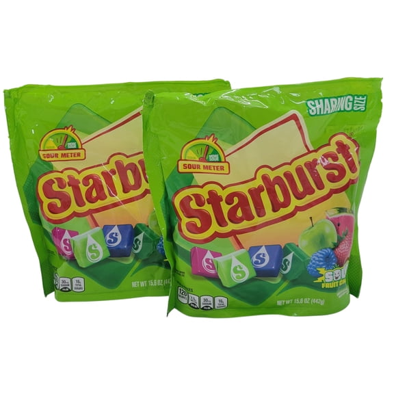 Starburst Sour Fruit Chews Candy, Share Size 15.6 oz Bags – Tangy Chewy Candy, Assorted Sour Flavors, 2 Pack