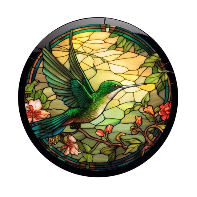 veasfak Hummingbird Glass Sticker Home Decor Waterproof Easy to Install Window Decal C
