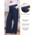 thumbnail image 2 of DARING DIVA Women's Maternity  Wide Leg Loose Middle Waist Denim Pants S Deep Blue, 2 of 8