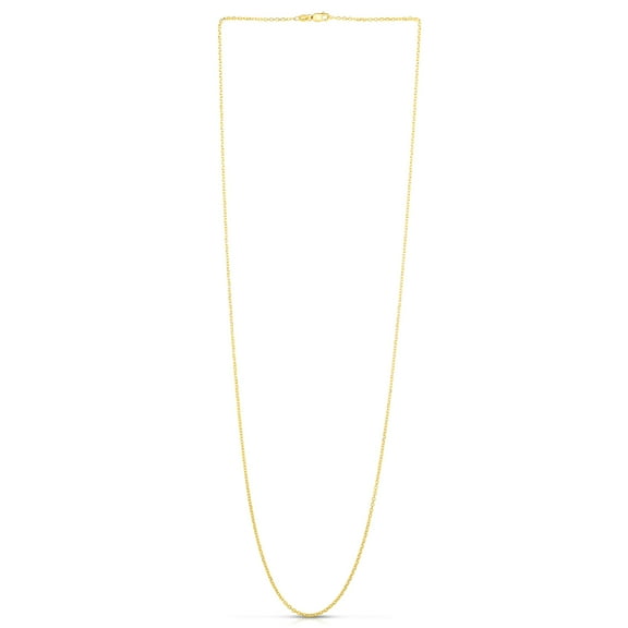 JewelStop 14k Solid Gold Yellow or White 1.5 mm Cable Chain Necklace 16" Lobster Claw Clasp - 2.37gr.