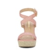 thumbnail image 6 of BLISSFUL STEP Women's Shoes Espadrille Wedge Slingback Crisscross Sandals Pink 7.5, 6 of 7