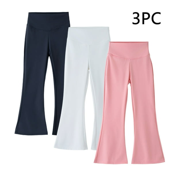 Pantalones largos, pantalones acampanados para niñas, pantalones de cintura alta, pantalones largos deportivos de otoño para niñas de talla mediana, pantalones para niñas